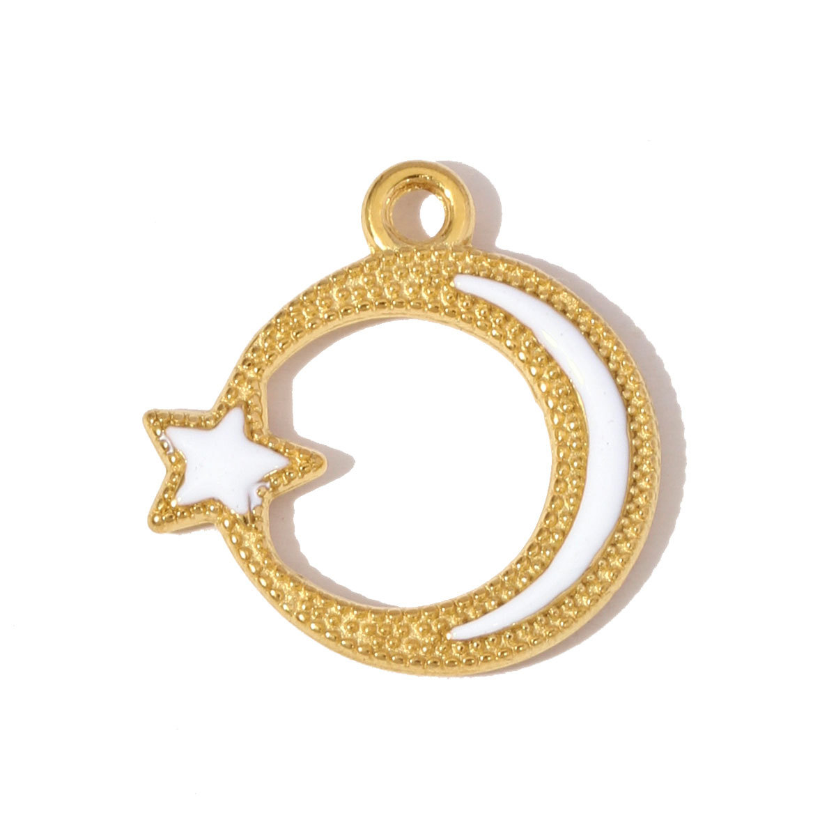 6pcs/pack Hollow Enamel Heart Stainless Steel Necklace Pendant Star Crescent Sunflower DIY Earring Charm Women High Heels Jewelry