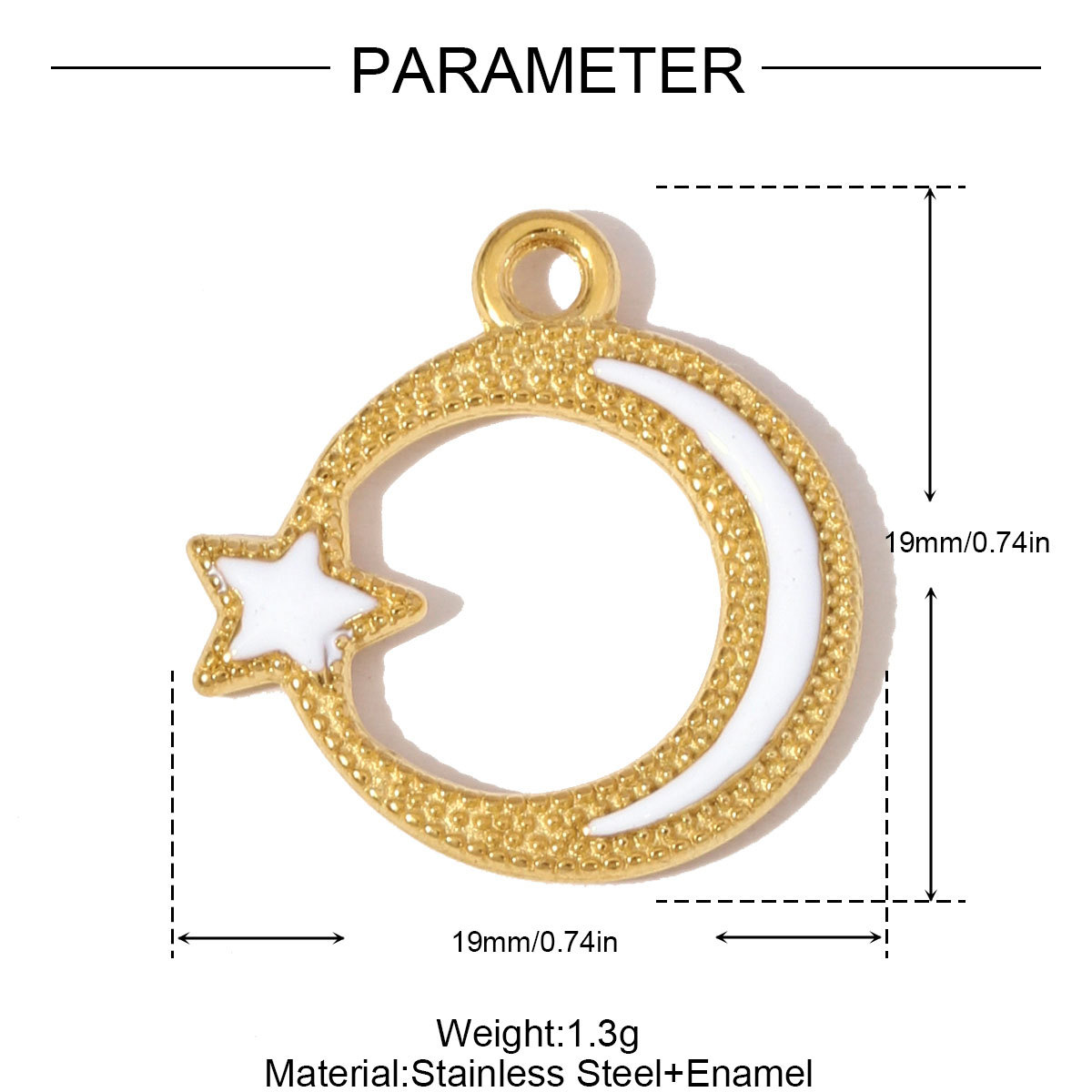 6pcs/pack Hollow Enamel Heart Stainless Steel Necklace Pendant Star Crescent Sunflower DIY Earring Charm Women High Heels Jewelry