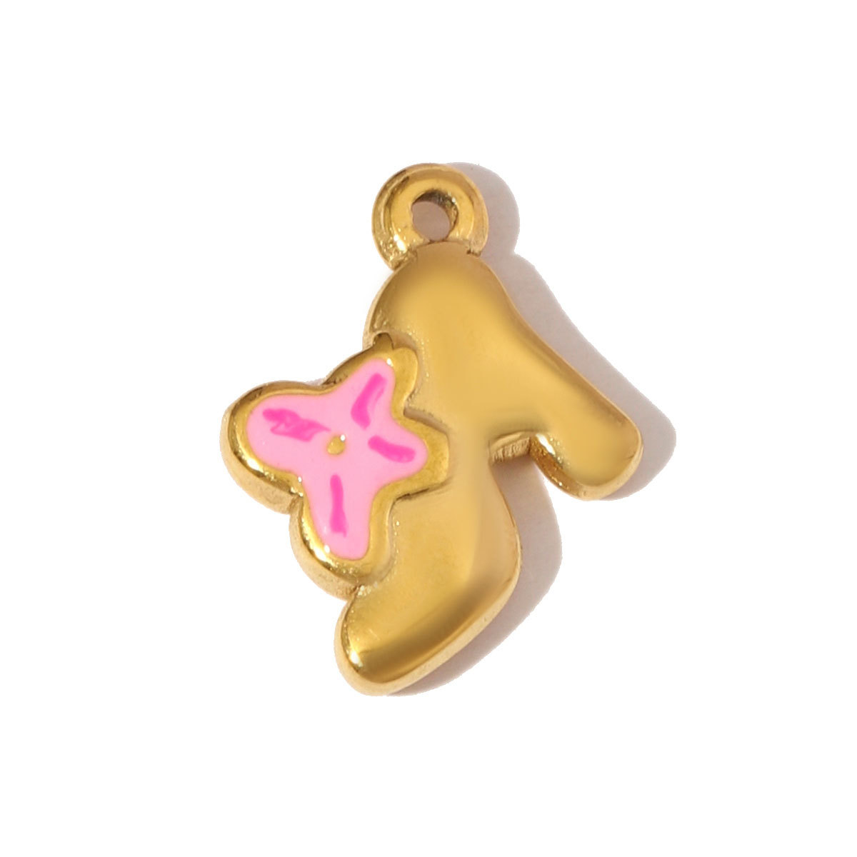 6pcs/pack Hollow Enamel Heart Stainless Steel Necklace Pendant Star Crescent Sunflower DIY Earring Charm Women High Heels Jewelry