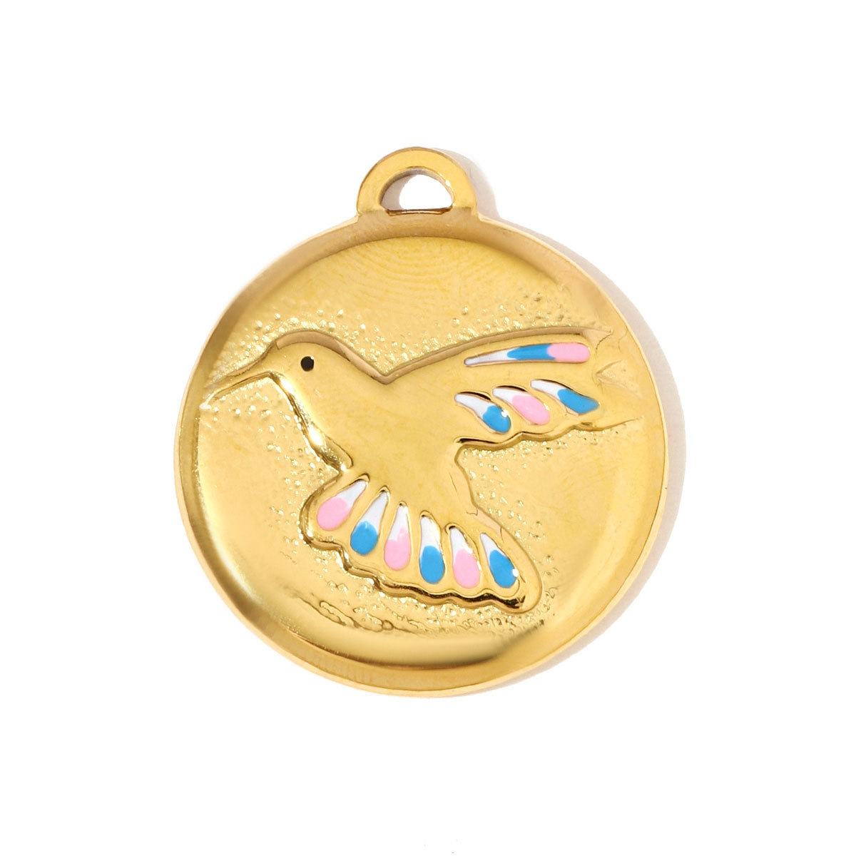 6pcs/pack Stainless Steel Enamel Dove Dragonfly Necklace Pendant Flower Waterdrop DIY Earring Charm Women Sun Daisy Jewelry