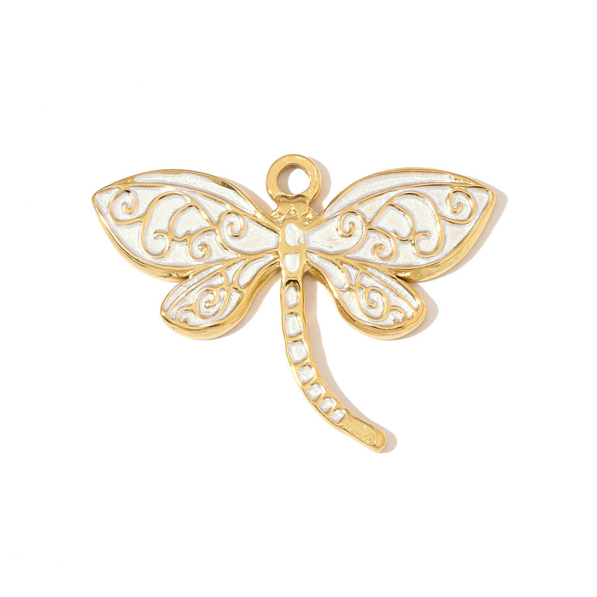 6pcs/pack Stainless Steel Enamel Dove Dragonfly Necklace Pendant Flower Waterdrop DIY Earring Charm Women Sun Daisy Jewelry