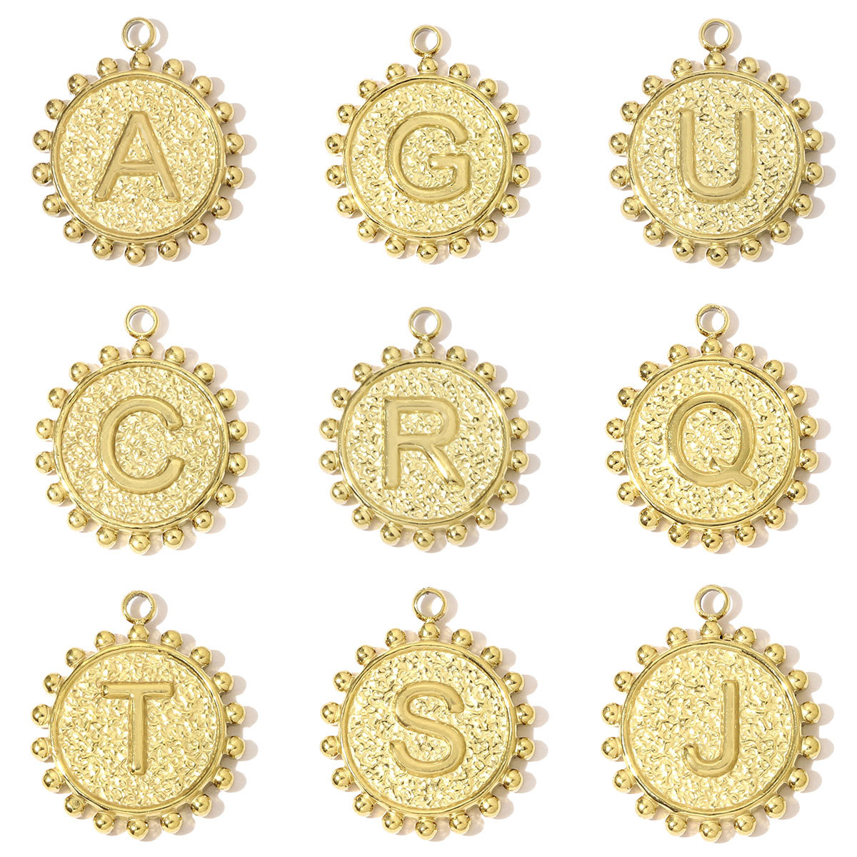 6pcs/pack Fashion Stainless Steel Flower Shaped English Letter A-Z Nacklace Pendant Initial Name DIY Charms Women Alphabet Jewelry