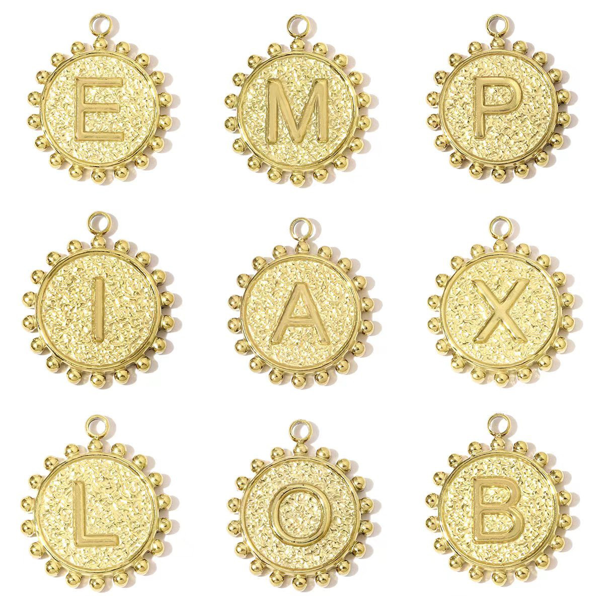 6pcs/pack Fashion Stainless Steel Flower Shaped English Letter A-Z Nacklace Pendant Initial Name DIY Charms Women Alphabet Jewelry