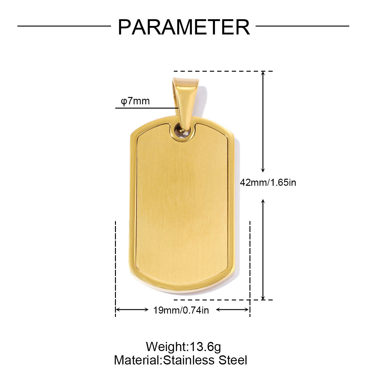 6pcs/pack Fashion Stainless Steel Military Dog Tag Necklace Pendants Blank Couple DIY Charms Man Woman Gift Jewelry Wholesale