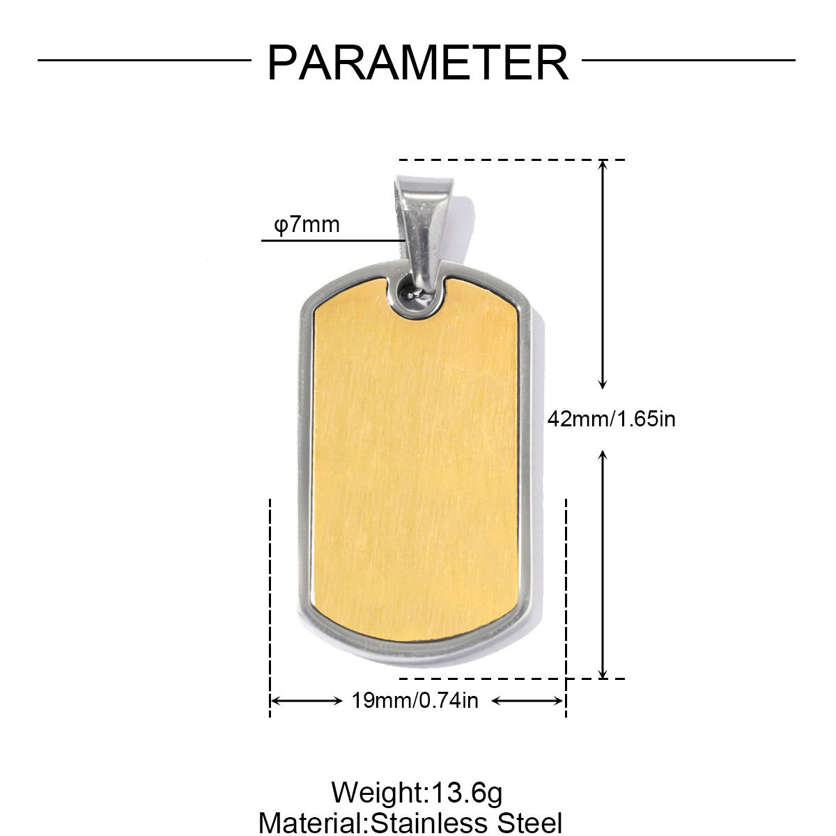 6pcs/pack Fashion Stainless Steel Military Dog Tag Necklace Pendants Blank Couple DIY Charms Man Woman Gift Jewelry Wholesale