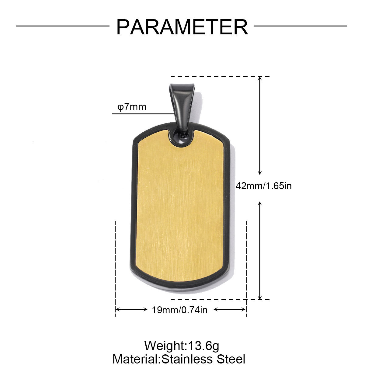 6pcs/pack Fashion Stainless Steel Military Dog Tag Necklace Pendants Blank Couple DIY Charms Man Woman Gift Jewelry Wholesale