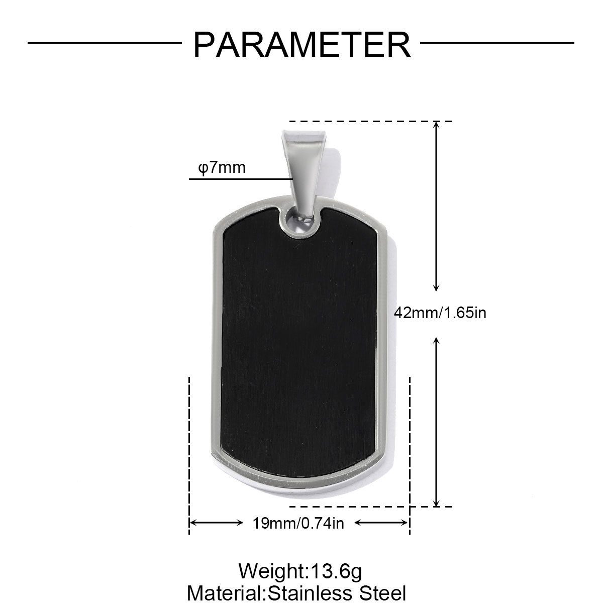 6pcs/pack Fashion Stainless Steel Military Dog Tag Necklace Pendants Blank Couple DIY Charms Man Woman Gift Jewelry Wholesale