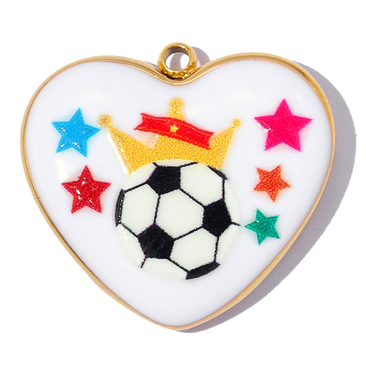 6pcs/pack Fashion Stainless Steel Basketball Tennis DIY Charms Heart Shaped Trophy Necklace Pendants Sporty Style Jewelry Wholesale