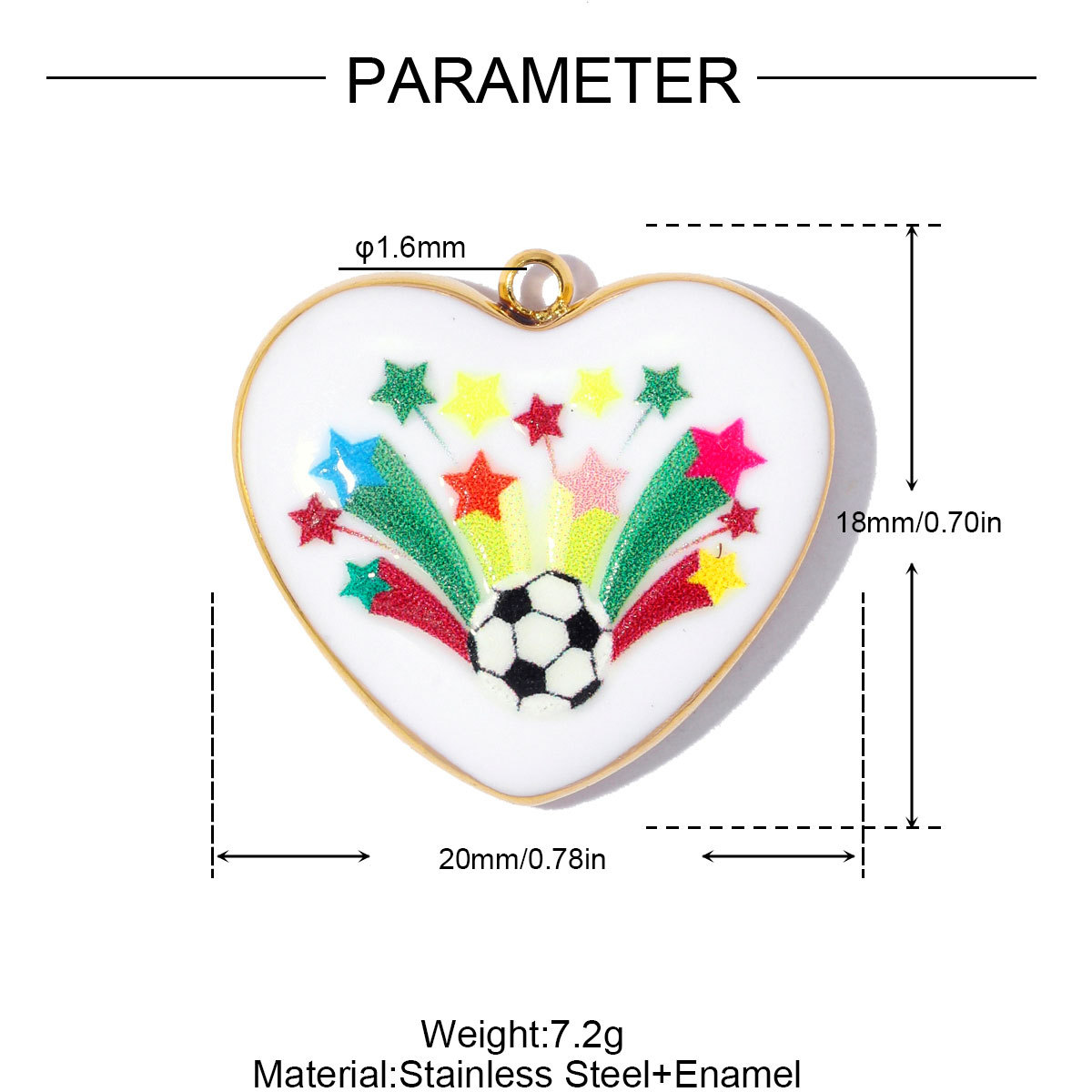 6pcs/pack Fashion Stainless Steel Basketball Tennis DIY Charms Heart Shaped Trophy Necklace Pendants Sporty Style Jewelry Wholesale