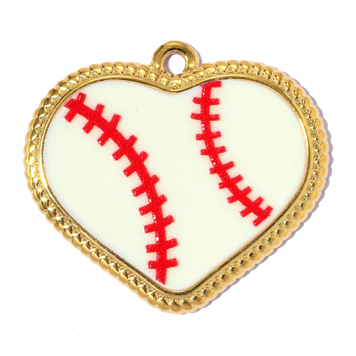 6pcs/pack Fashion Stainless Steel Basketball Tennis DIY Charms Heart Shaped Trophy Necklace Pendants Sporty Style Jewelry Wholesale