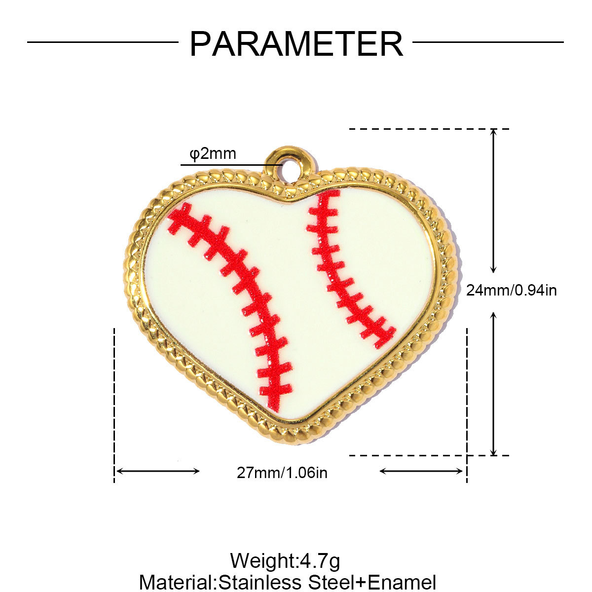 6pcs/pack Fashion Stainless Steel Basketball Tennis DIY Charms Heart Shaped Trophy Necklace Pendants Sporty Style Jewelry Wholesale