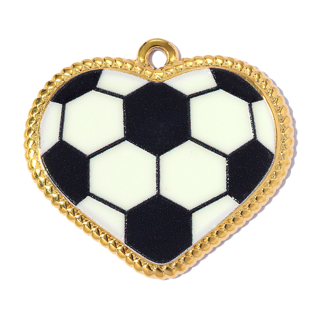 6pcs/pack Fashion Stainless Steel Basketball Tennis DIY Charms Heart Shaped Trophy Necklace Pendants Sporty Style Jewelry Wholesale