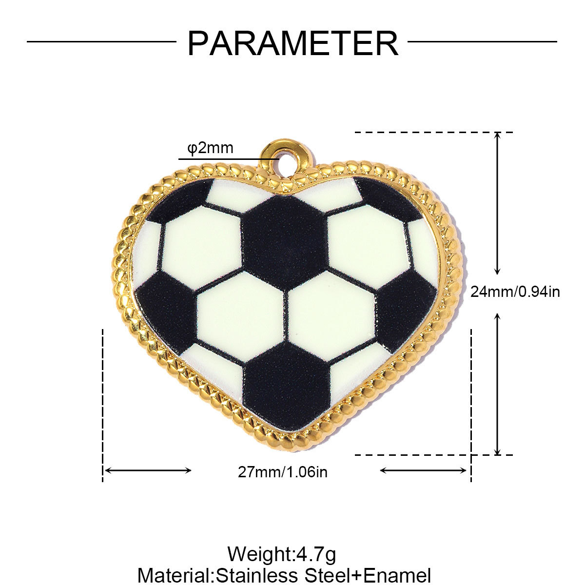 6pcs/pack Fashion Stainless Steel Basketball Tennis DIY Charms Heart Shaped Trophy Necklace Pendants Sporty Style Jewelry Wholesale