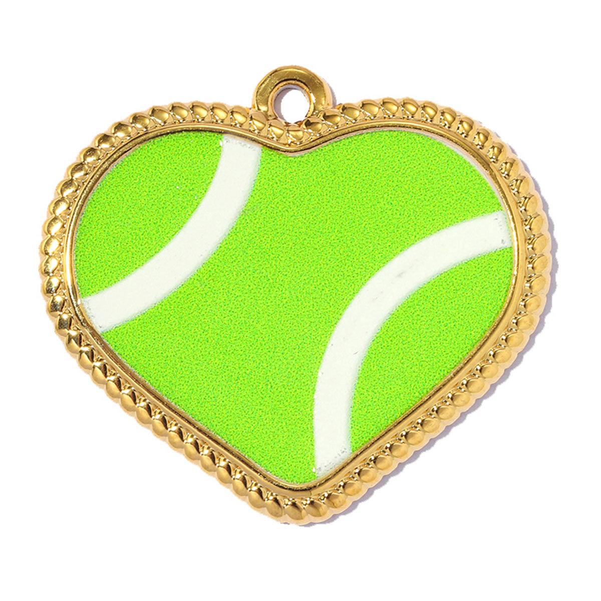 6pcs/pack Fashion Stainless Steel Basketball Tennis DIY Charms Heart Shaped Trophy Necklace Pendants Sporty Style Jewelry Wholesale