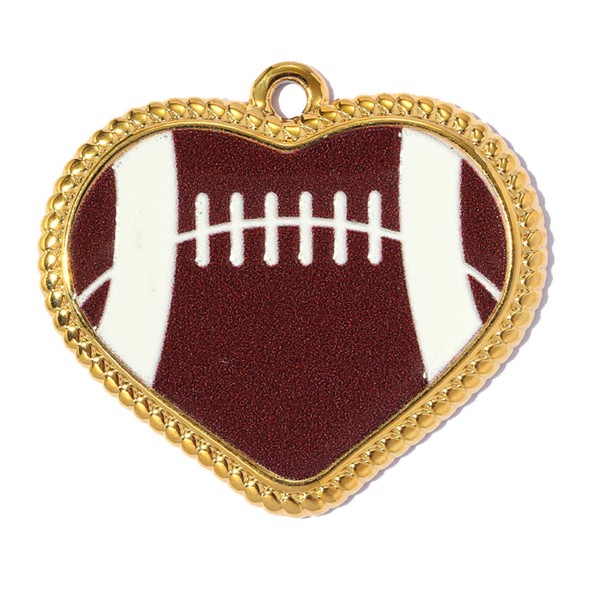 6pcs/pack Fashion Stainless Steel Basketball Tennis DIY Charms Heart Shaped Trophy Necklace Pendants Sporty Style Jewelry Wholesale