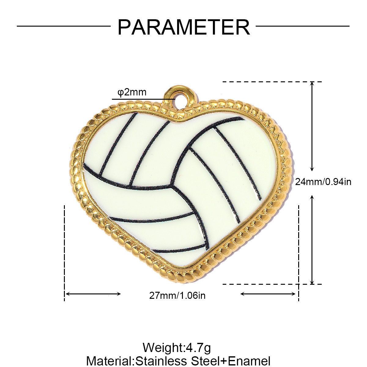 6pcs/pack Fashion Stainless Steel Basketball Tennis DIY Charms Heart Shaped Trophy Necklace Pendants Sporty Style Jewelry Wholesale