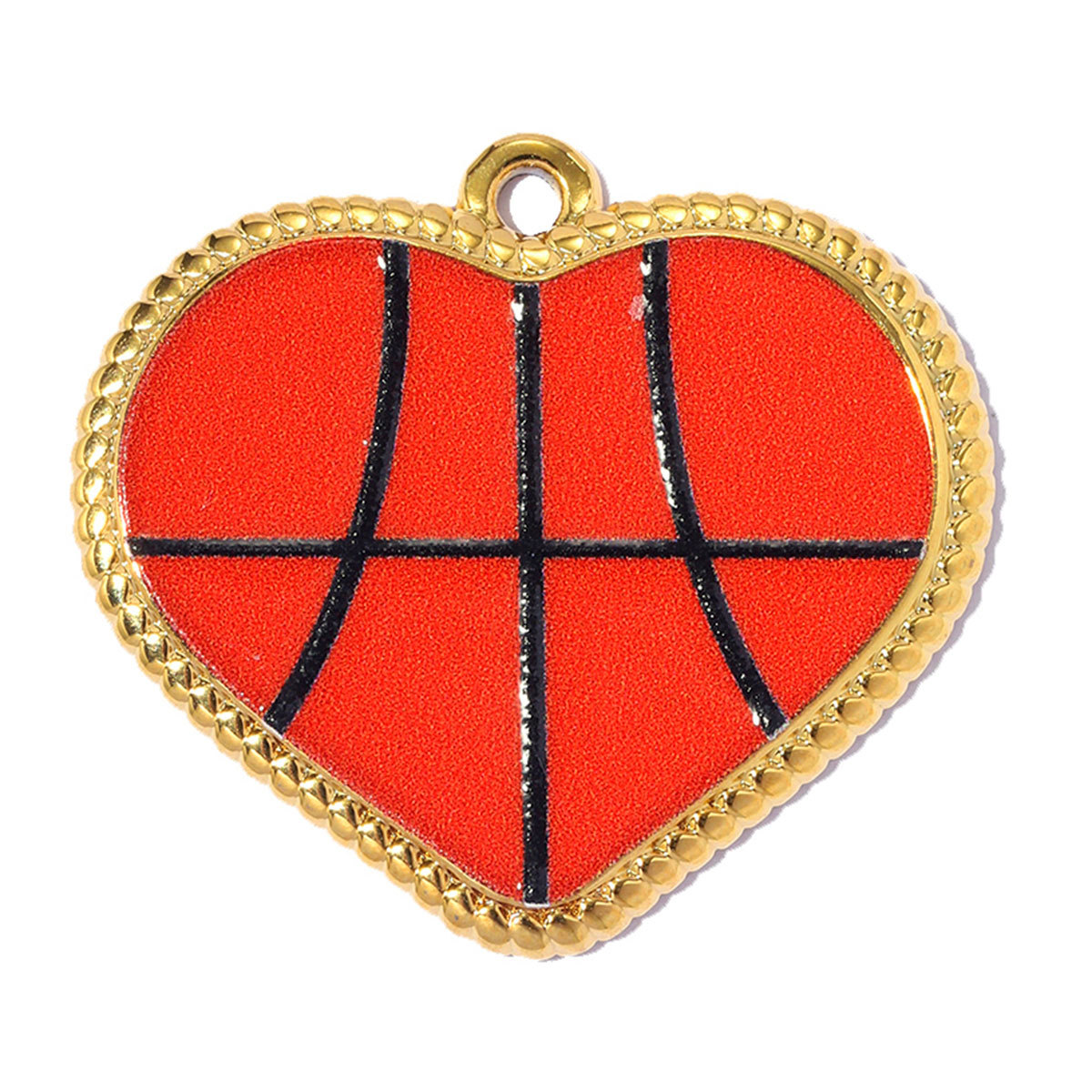 6pcs/pack Fashion Stainless Steel Basketball Tennis DIY Charms Heart Shaped Trophy Necklace Pendants Sporty Style Jewelry Wholesale