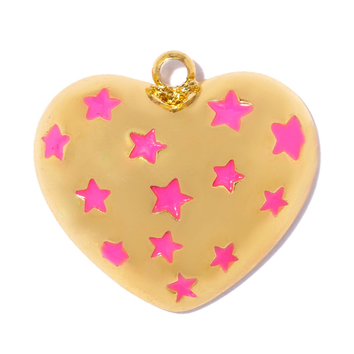 6pcs/pack Stainless Steel Rhinestone Flower DIY Earring Charms Enamel Star Moon Necklace Pendants Heart Shoe Accessory Wholesale