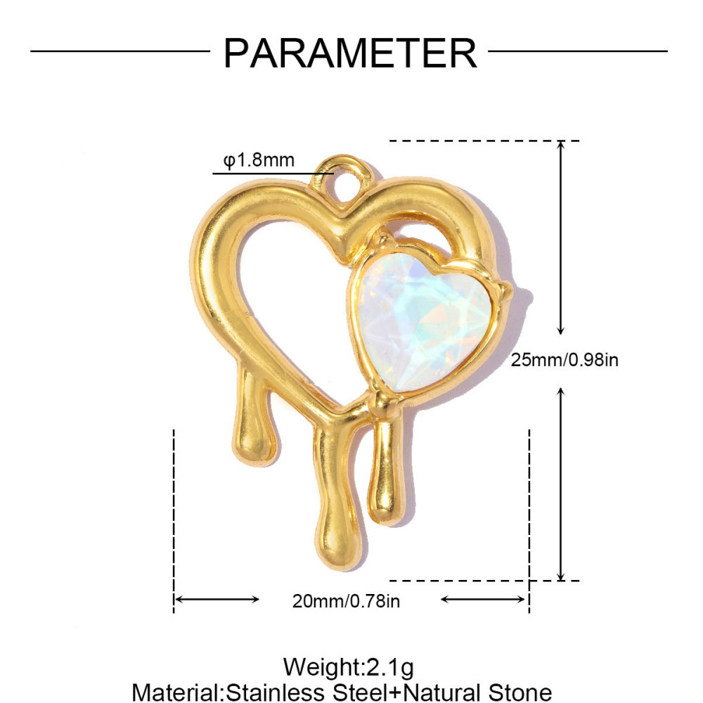 6pcs/pack Stainless Steel Rhinestone Love Heart DIY Earring Charms Flower Key Necklace Pendants Enamel Shoe Accessory Wholesale