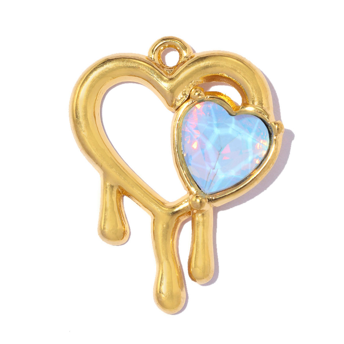 6pcs/pack Stainless Steel Rhinestone Love Heart DIY Earring Charms Flower Key Necklace Pendants Enamel Shoe Accessory Wholesale