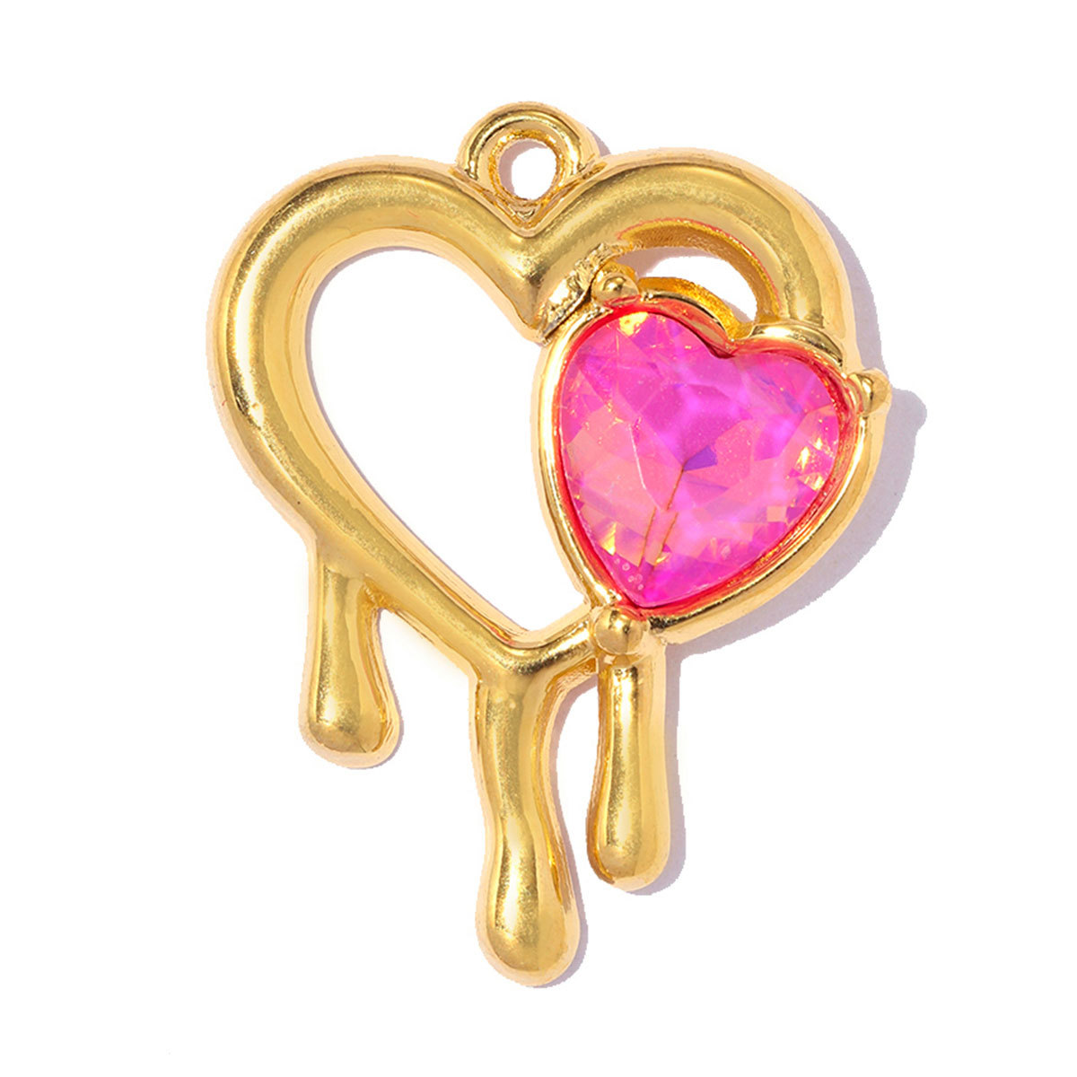 6pcs/pack Stainless Steel Rhinestone Love Heart DIY Earring Charms Flower Key Necklace Pendants Enamel Shoe Accessory Wholesale