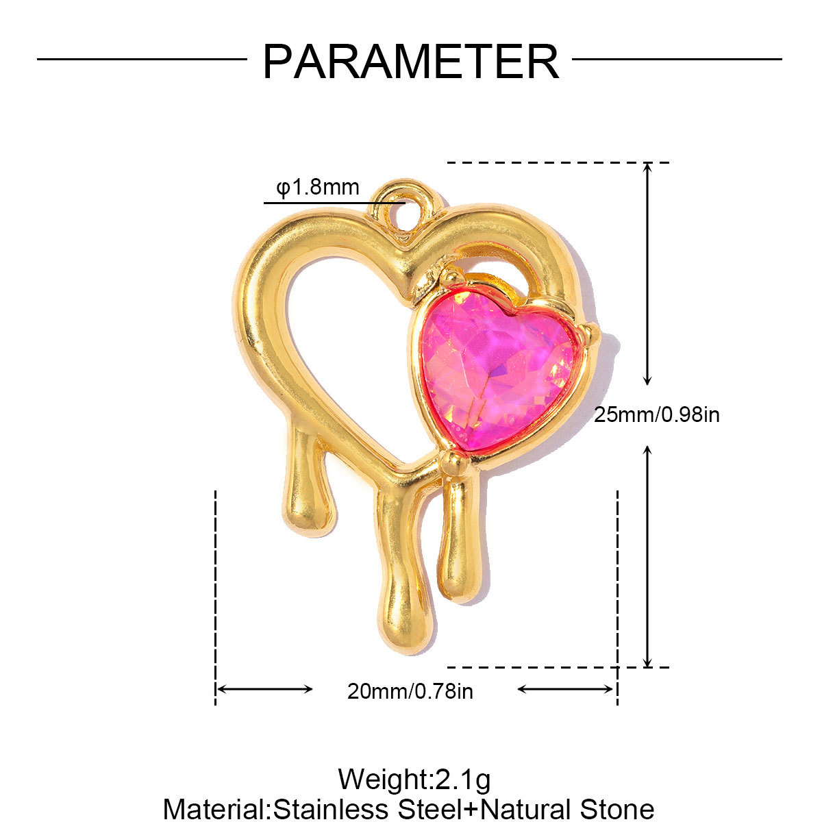 6pcs/pack Stainless Steel Rhinestone Love Heart DIY Earring Charms Flower Key Necklace Pendants Enamel Shoe Accessory Wholesale