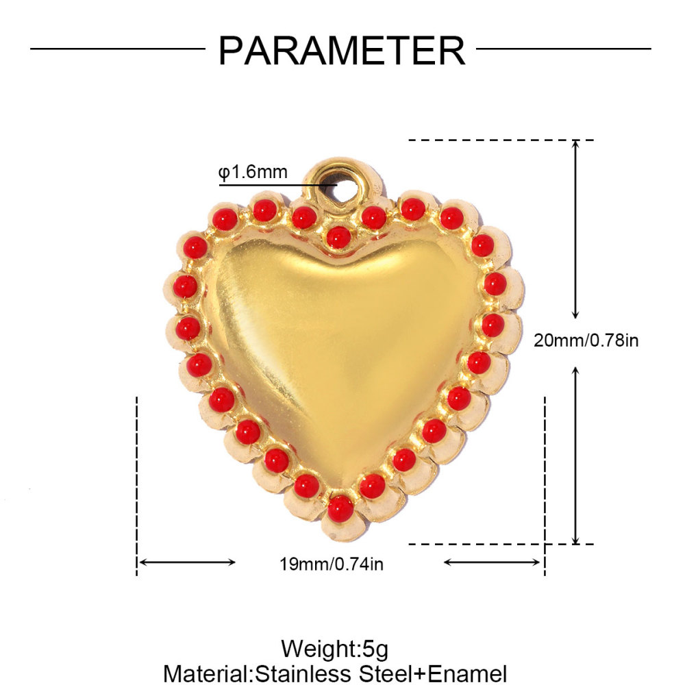 6pcs/pack Stainless Steel Rhinestone Love Heart DIY Earring Charms Flower Key Necklace Pendants Enamel Shoe Accessory Wholesale