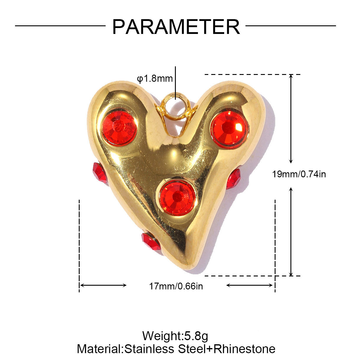 6pcs/pack Stainless Steel Rhinestone Love Heart DIY Earring Charms Flower Key Necklace Pendants Enamel Shoe Accessory Wholesale