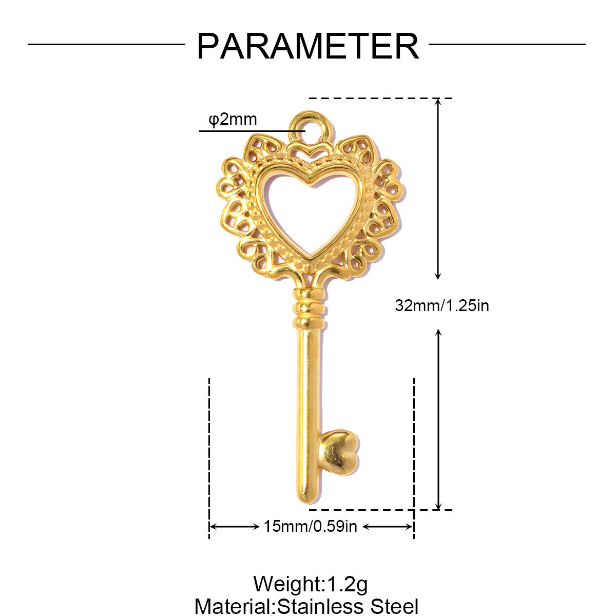 6pcs/pack Stainless Steel Rhinestone Love Heart DIY Earring Charms Flower Key Necklace Pendants Enamel Shoe Accessory Wholesale