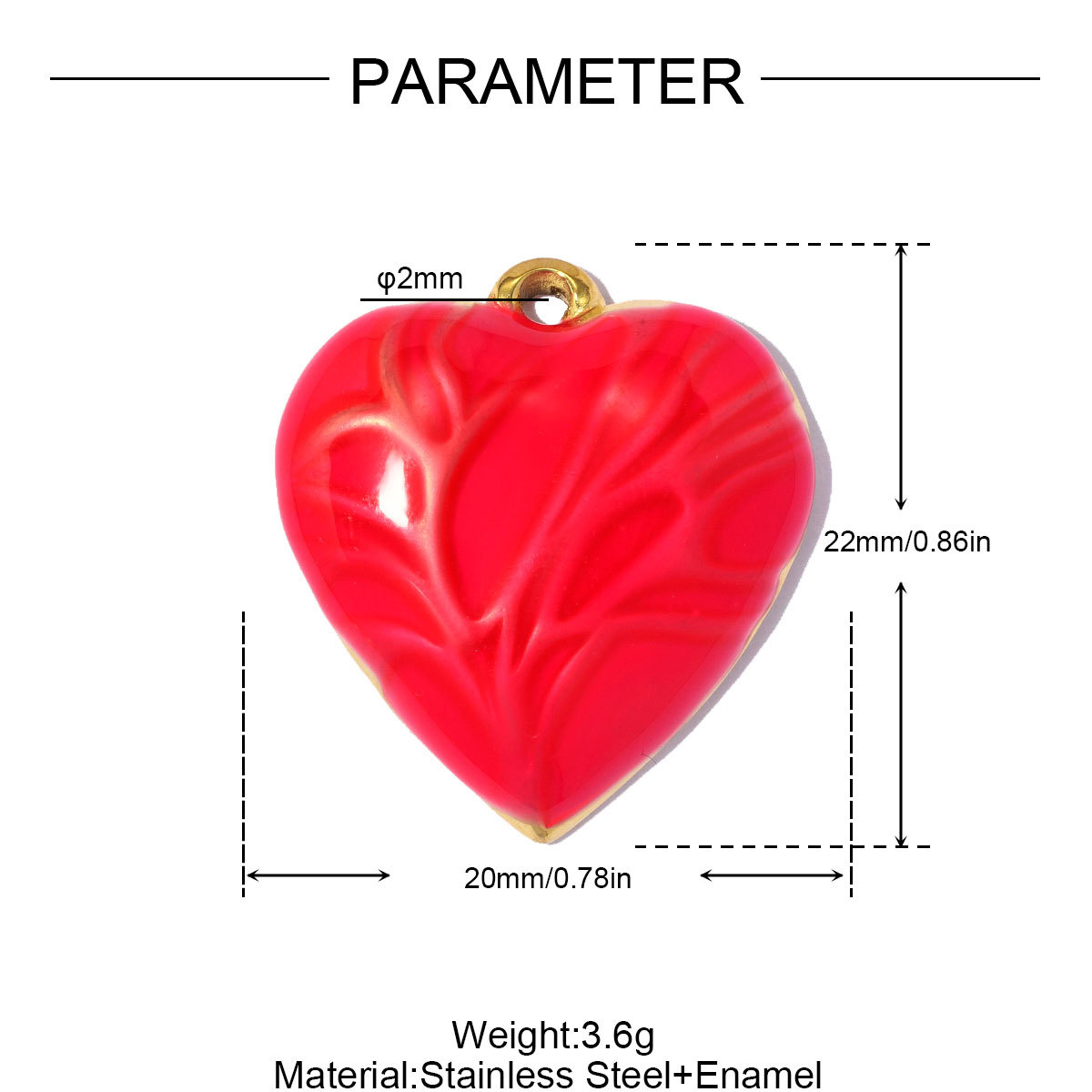 6pcs/pack Stainless Steel Rhinestone Te Quiero MAMA DIY Charm Enamel Love Heart Necklace Pendant Woman Mother'Day Gift Jewelry