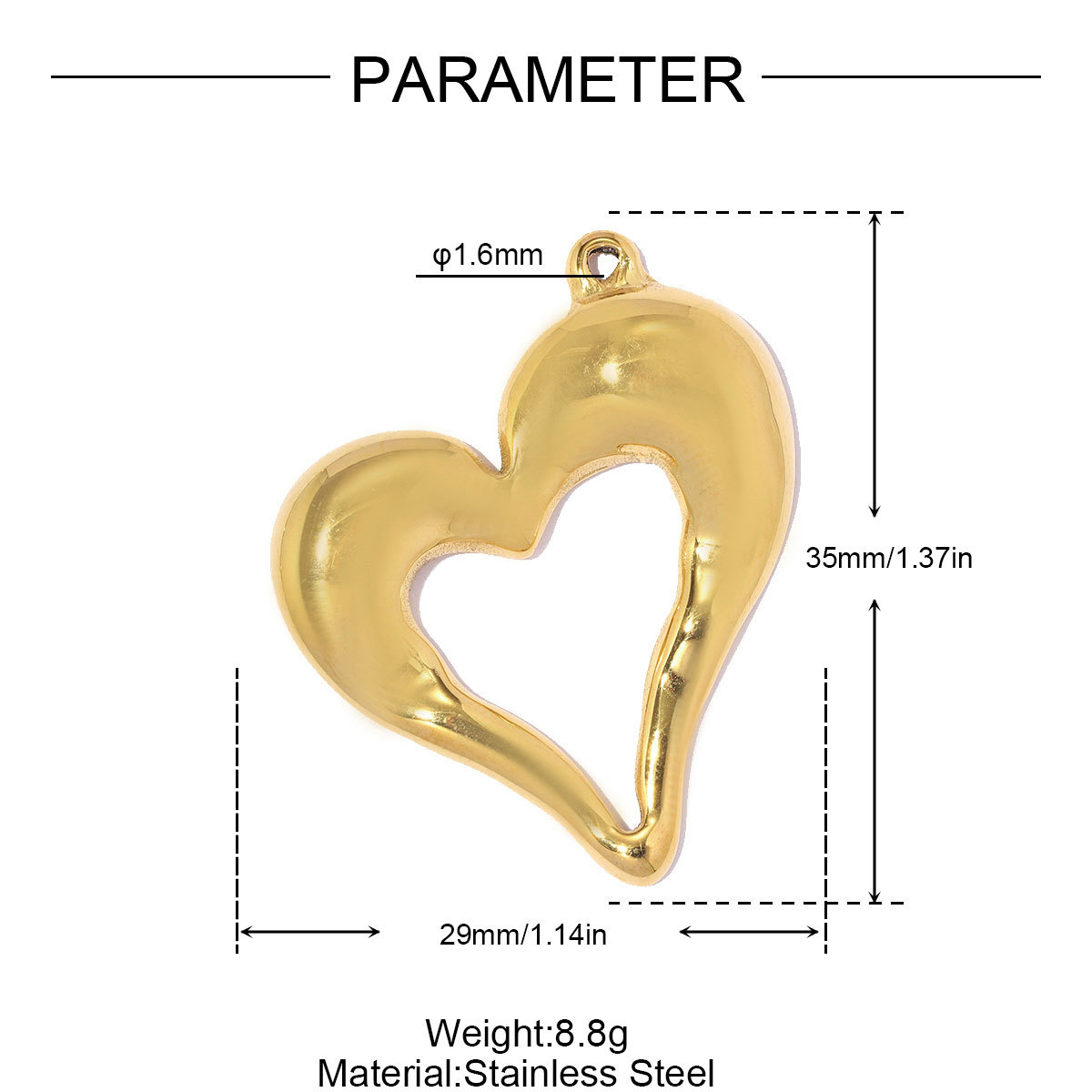 6pcs/pack Stainless Steel Rhinestone Leaf DIY Earring Charms Sparkling Love Heart Necklace Pendant Woman Flower Jewelry Wholesale