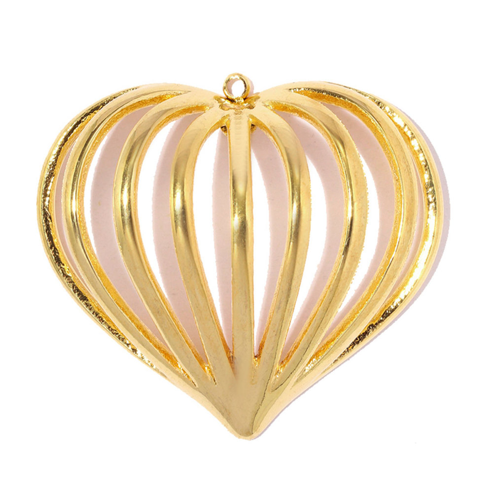 6pcs/pack Stainless Steel Rhinestone Leaf DIY Earring Charms Sparkling Love Heart Necklace Pendant Woman Flower Jewelry Wholesale