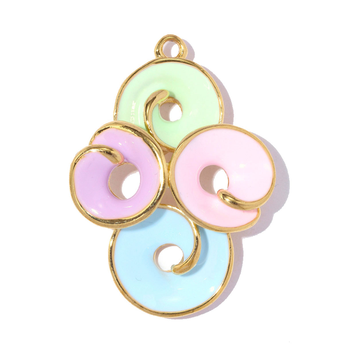 6pcs/pack Stainless Steel Rhinestone Leaf DIY Earring Charms Sparkling Love Heart Necklace Pendant Woman Flower Jewelry Wholesale