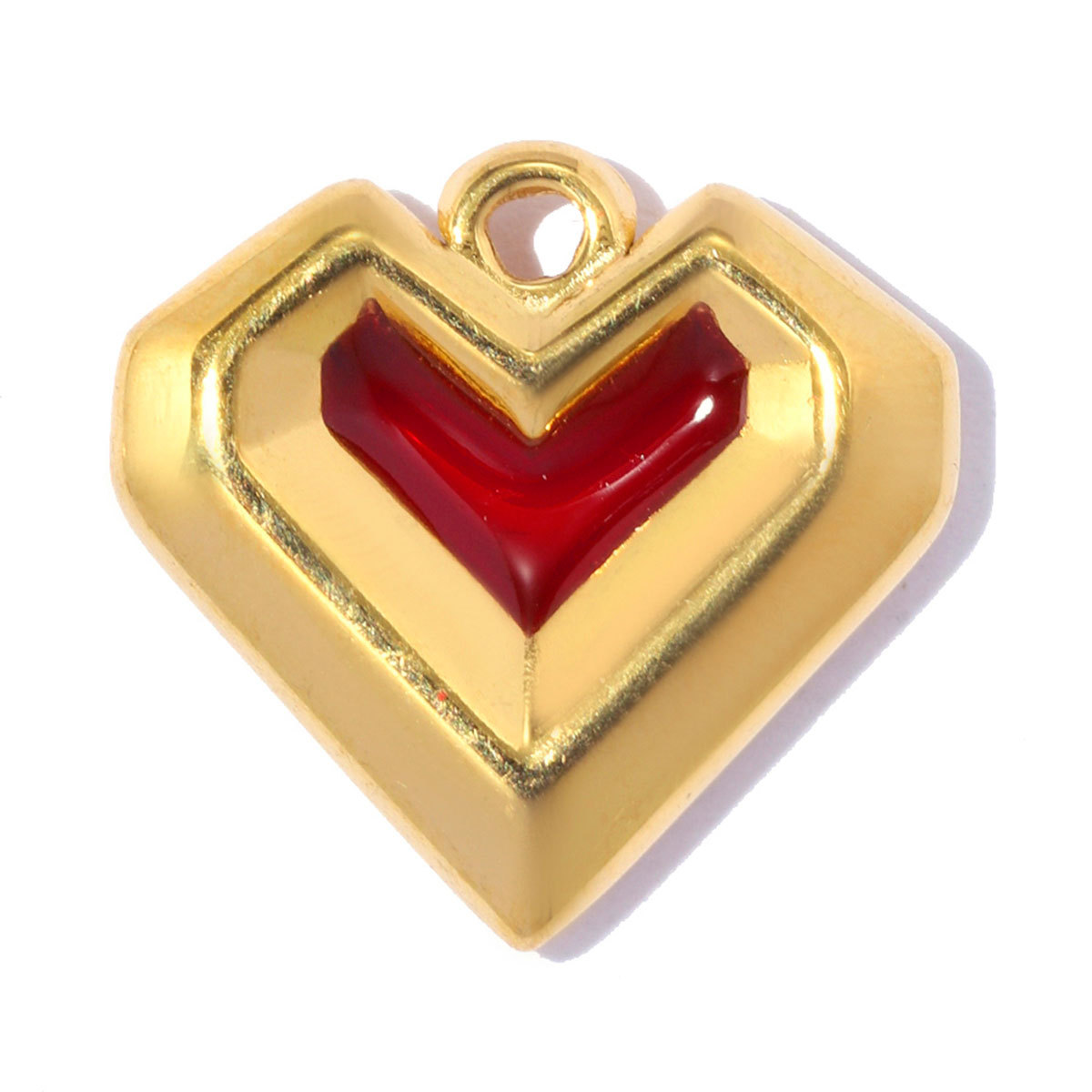 6pcs/pack Stainless Steel Rhinestone Star Lock DIY Bracelet Charm Red Bean Ring Necklace Pendant Woman Wing Heart Jewelry Wholesale