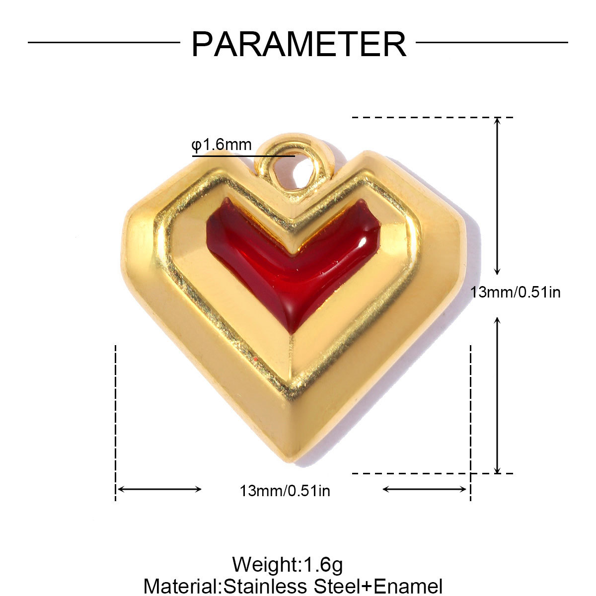 6pcs/pack Stainless Steel Rhinestone Star Lock DIY Bracelet Charm Red Bean Ring Necklace Pendant Woman Wing Heart Jewelry Wholesale
