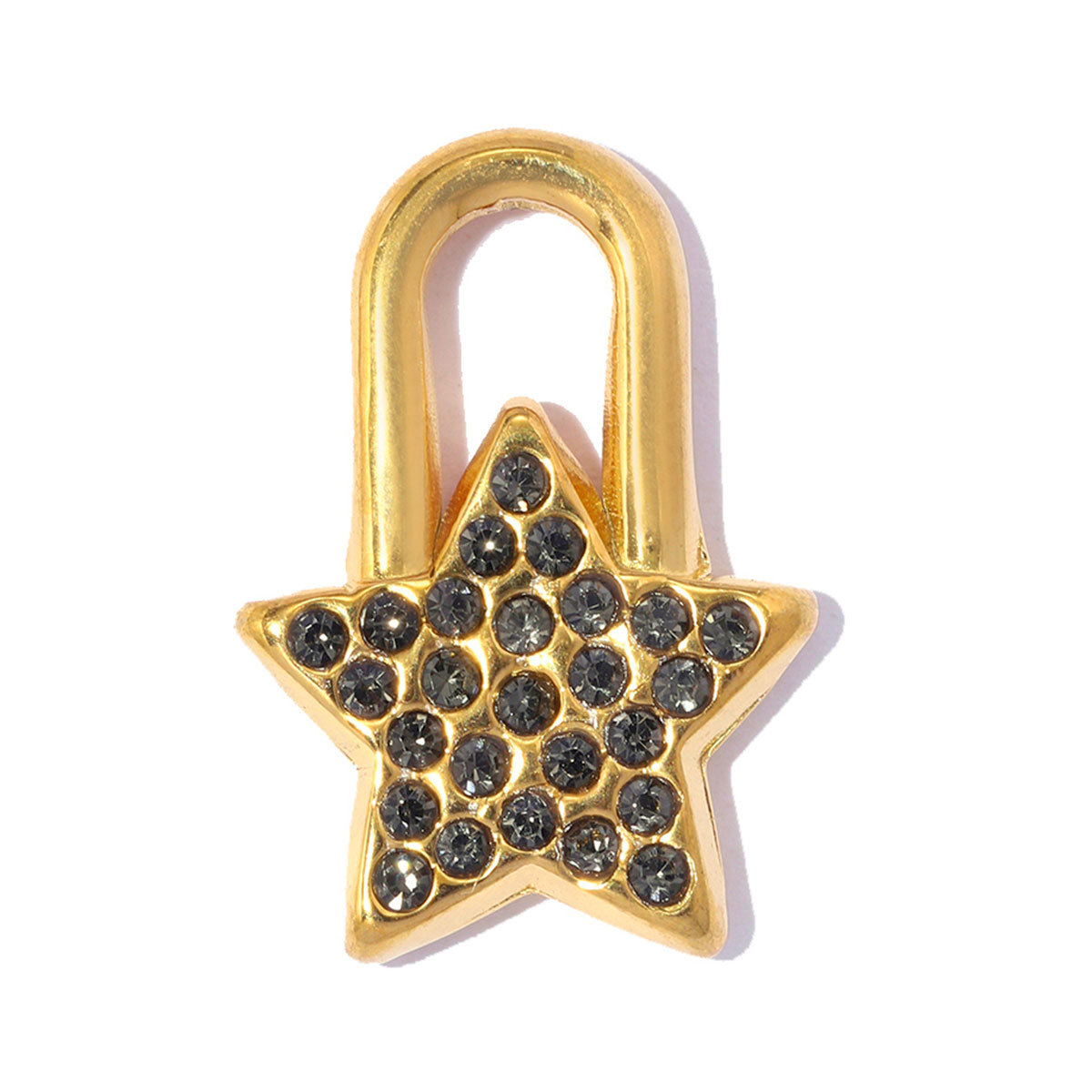 6pcs/pack Stainless Steel Rhinestone Star Lock DIY Bracelet Charm Red Bean Ring Necklace Pendant Woman Wing Heart Jewelry Wholesale