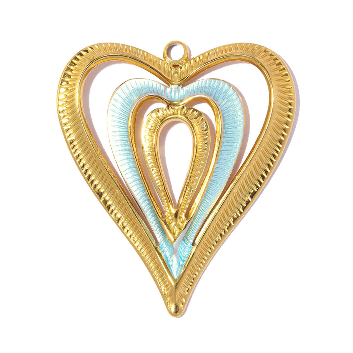 6pcs/pack Stainless Steel Rhinestone Crescent Moon DIY Earring Charm Enamel Sun Star Necklace Pendant Woman Heart Jewelry Wholesale