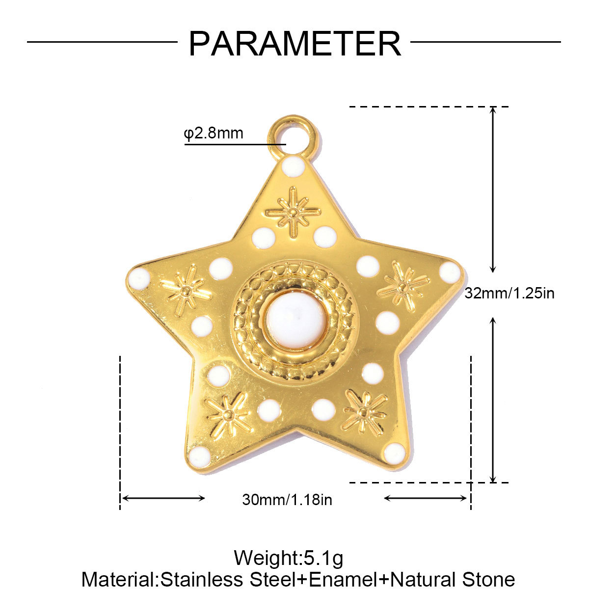 6pcs/pack Stainless Steel Rhinestone Crescent Moon DIY Earring Charm Enamel Sun Star Necklace Pendant Woman Heart Jewelry Wholesale