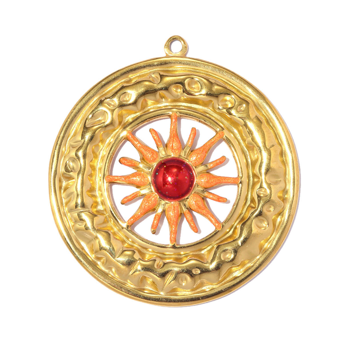 6pcs/pack Stainless Steel Enamel Evil Eye Cross DIY Earring Charms Natural Stone Sun Necklace Pendant Woman Flower Jewelry Wholesale
