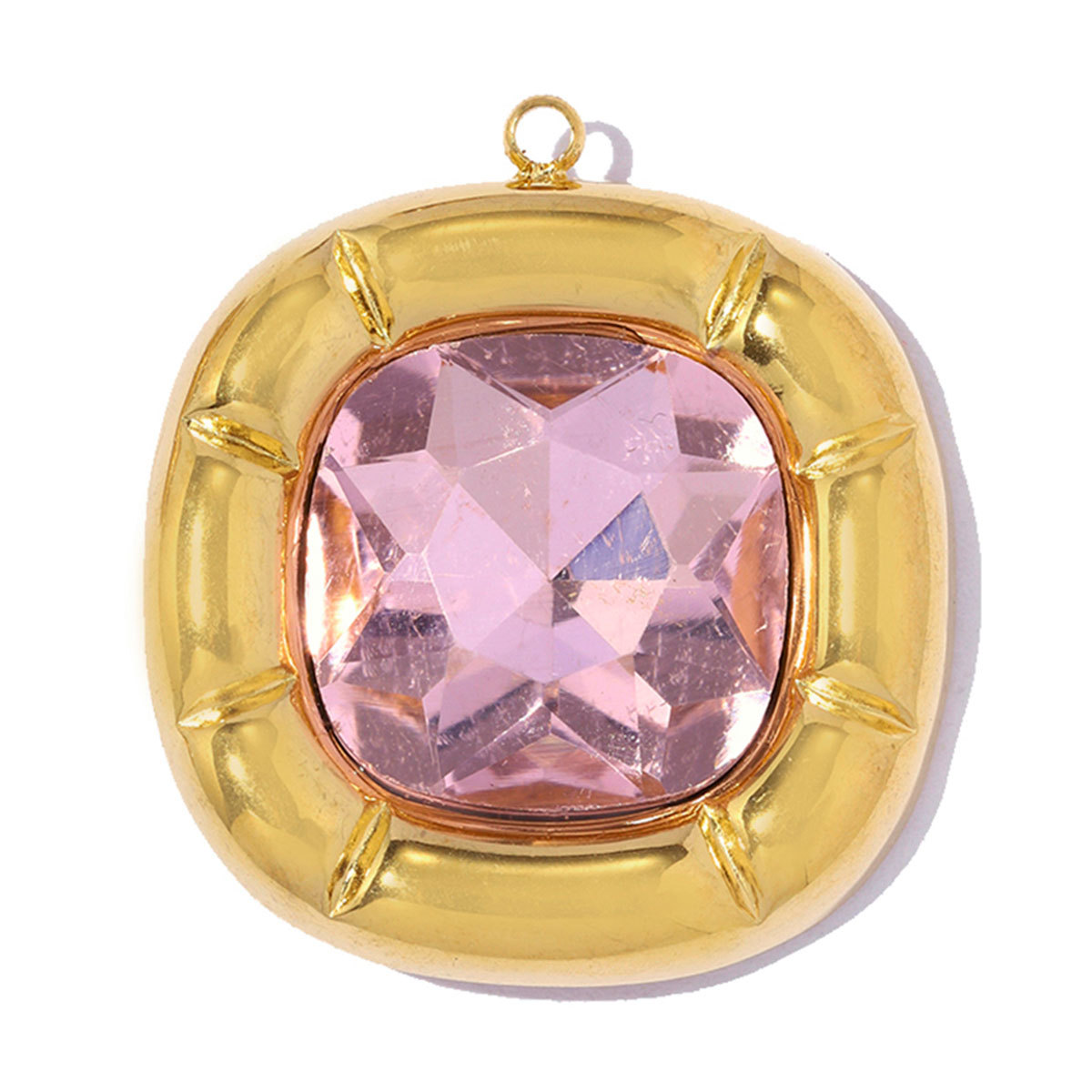 6pcs/pack Stainless Steel Zircon Small Square DIY Charms Abalone Shell Disc Necklace Pendant Woman ABS Pearl Sun Jewelry Wholesale