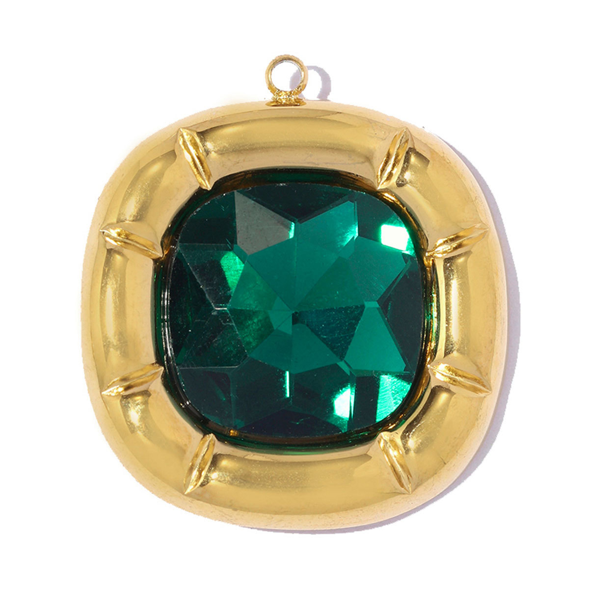 6pcs/pack Stainless Steel Zircon Small Square DIY Charms Abalone Shell Disc Necklace Pendant Woman ABS Pearl Sun Jewelry Wholesale