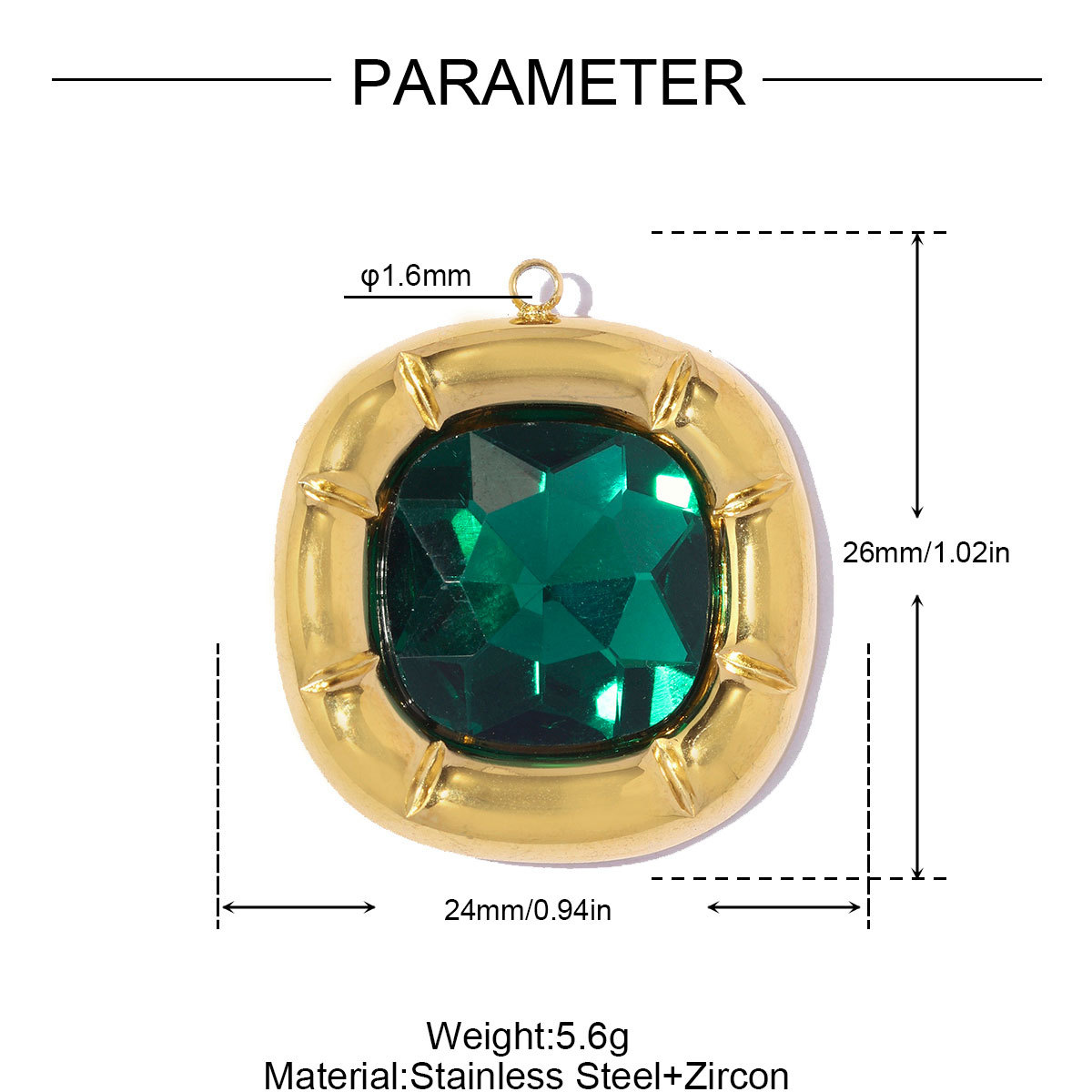 6pcs/pack Stainless Steel Zircon Small Square DIY Charms Abalone Shell Disc Necklace Pendant Woman ABS Pearl Sun Jewelry Wholesale