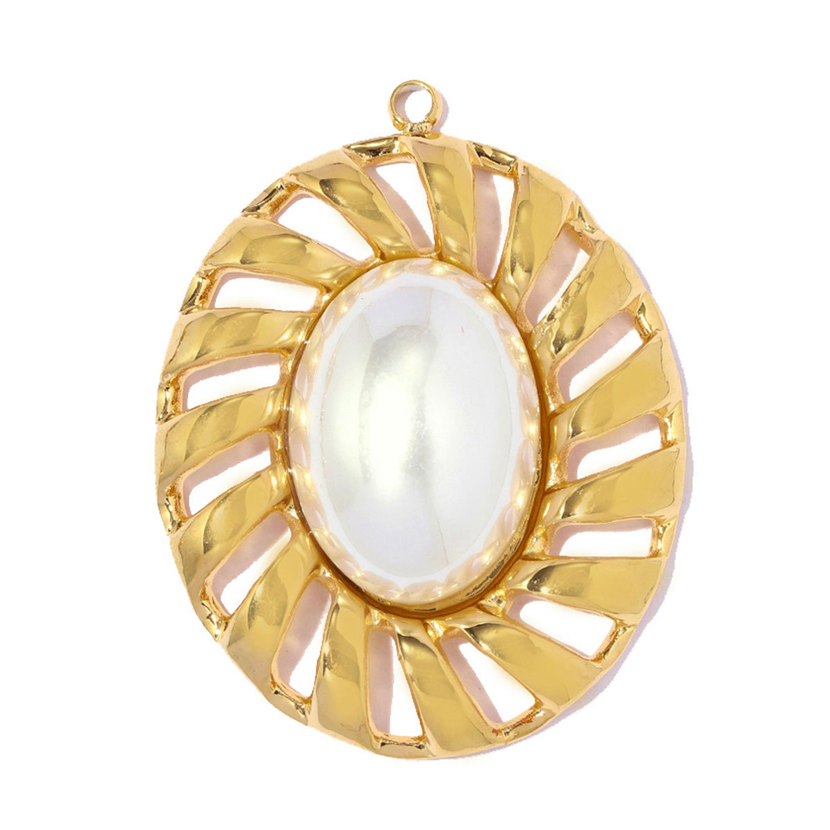 6pcs/pack Stainless Steel Zircon Small Square DIY Charms Abalone Shell Disc Necklace Pendant Woman ABS Pearl Sun Jewelry Wholesale