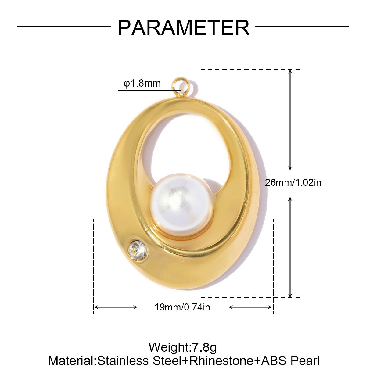 6pcs/pack Stainless Steel Zircon Small Square DIY Charms Abalone Shell Disc Necklace Pendant Woman ABS Pearl Sun Jewelry Wholesale