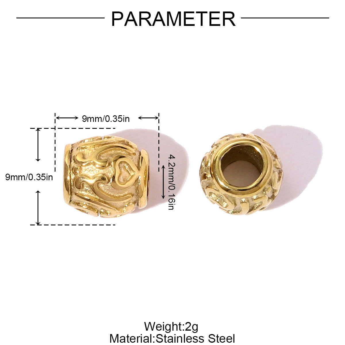 6pcs/pack Stainless Steel Hollow Flower Heart Spacer Bead Charms Buddha Head European Beads For Women DIY Bracelets Jewelry
