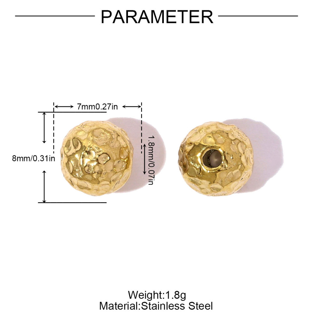 6pcs/pack Stainless Steel Round Ball Flower Spacer Bead Charms Geometric Cube European Beads For Women DIY Bracelets Jewelry
