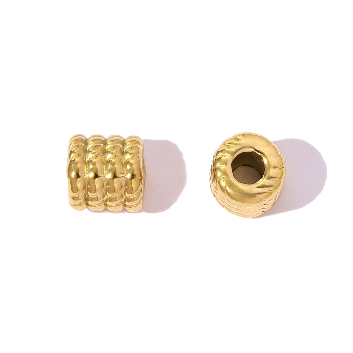 6pcs/pack Stainless Steel Round Ball Flower Spacer Bead Charms Geometric Cube European Beads For Women DIY Bracelets Jewelry