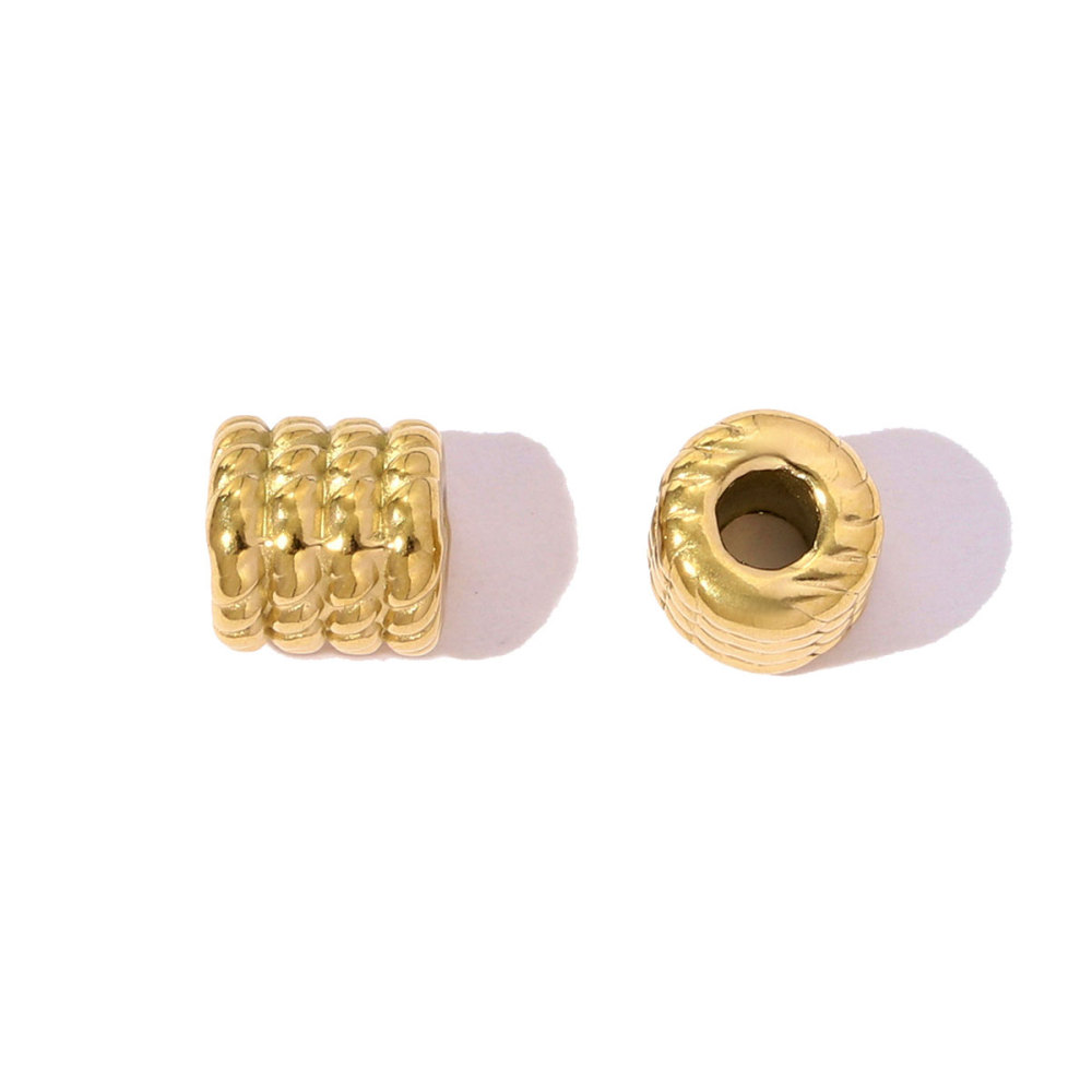 6pcs/pack Stainless Steel Round Ball Flower Spacer Bead Charms Geometric Cube European Beads For Women DIY Bracelets Jewelry