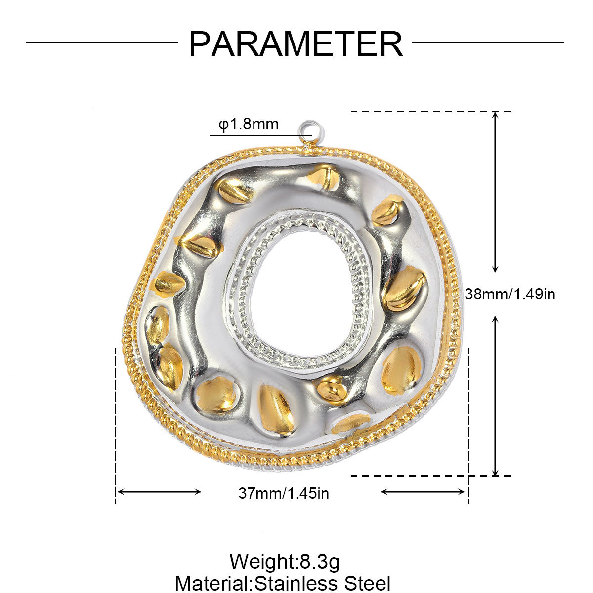 6pcs/pack Stainless Steel Two Tone Sun Moon DIY Charms Ladybug Heart Flower Necklace Pendant Woman Waterdrop Jewelry Wholesale