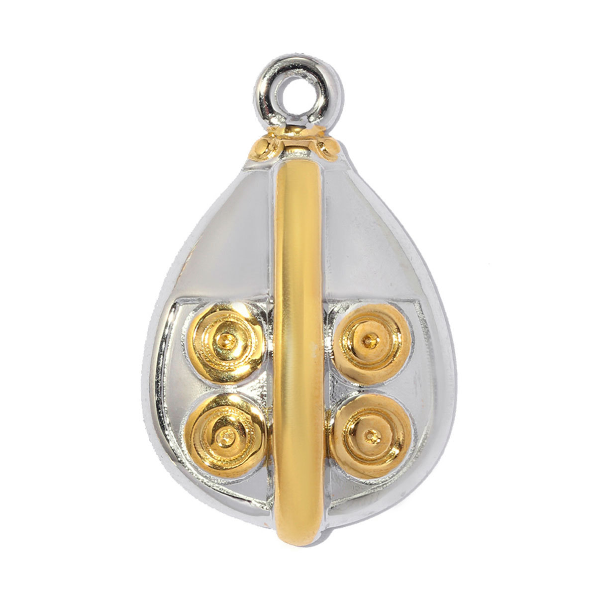 6pcs/pack Stainless Steel Two Tone Sun Moon DIY Charms Ladybug Heart Flower Necklace Pendant Woman Waterdrop Jewelry Wholesale